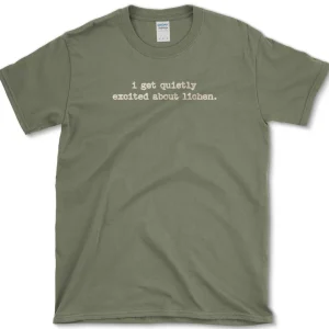 excited about lichen t shirt essential tees s military green essential tees lichen enthusiast tee essential tees 1256619872