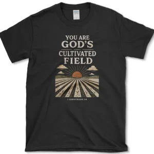 god s cultivated field t shirt essential tees s black essential tees god s cultivated field tee christian apparel 1256619841