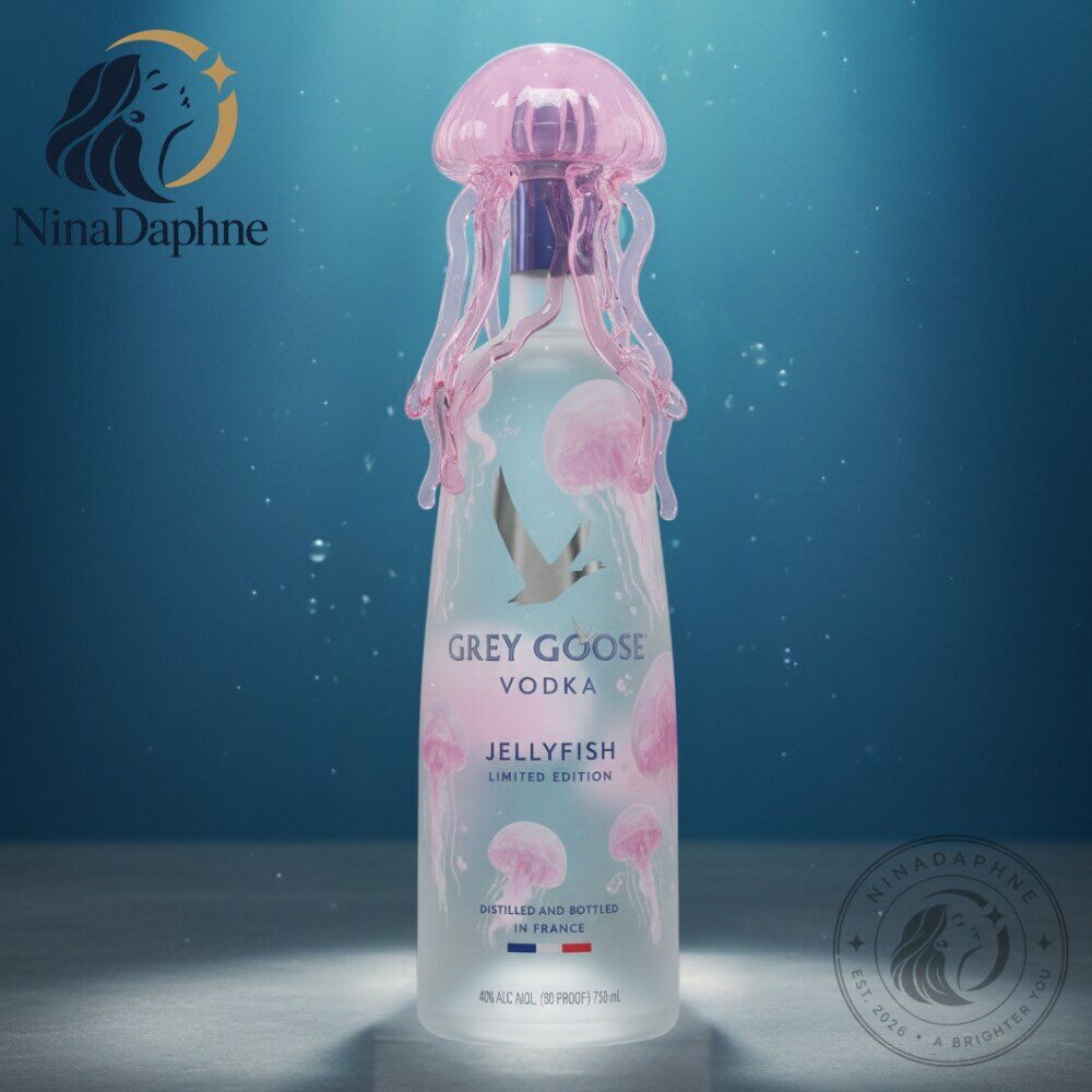 Grey Goose Vodka Jellyfish Decanter & Decorative Glass Bottle 8 Grey Goose Vodka Jellyfish Decanter & Decorative Glass Bottle