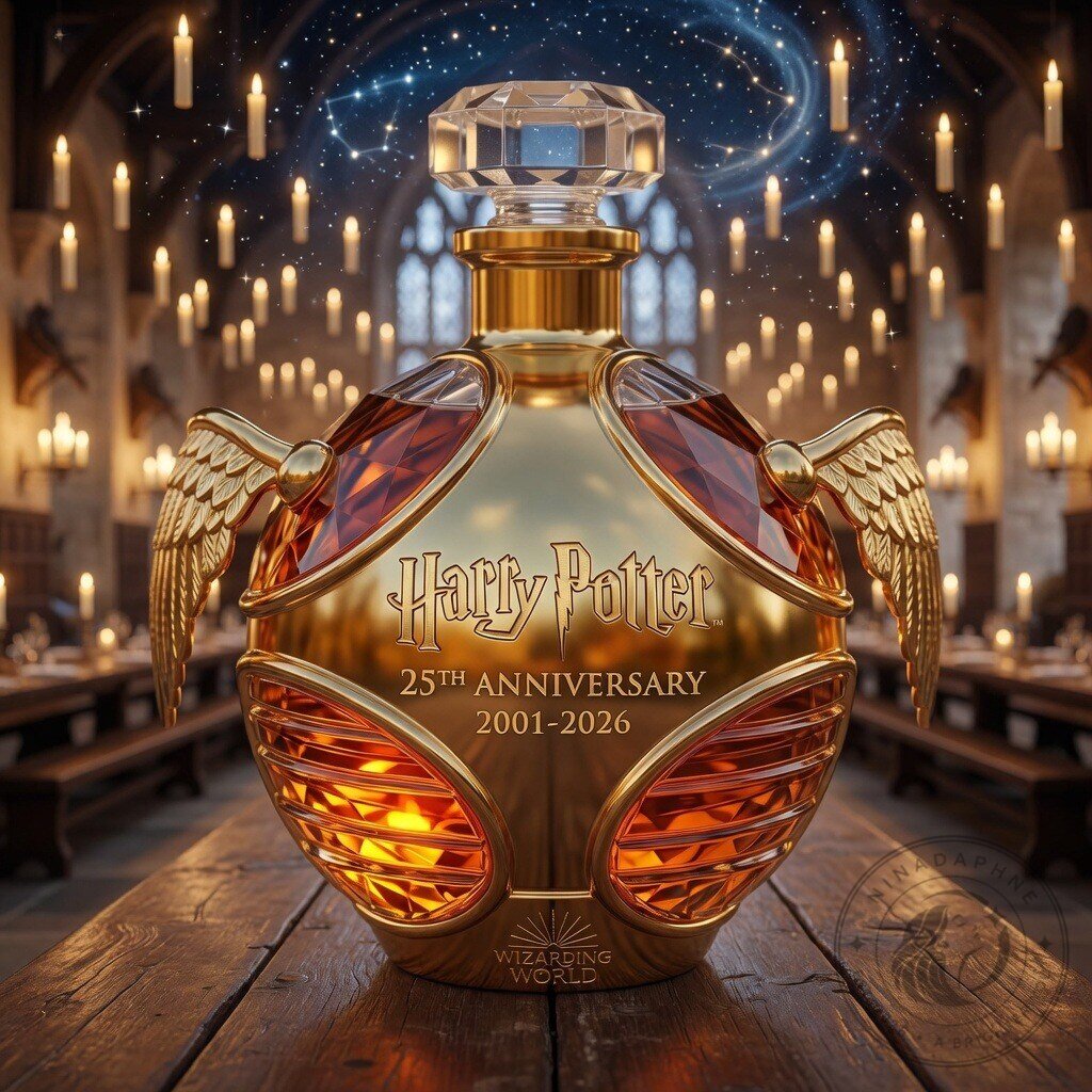 Harry Potter 25th Anniversary 2001-2026 Golden Wing Decanter 8 Harry Potter 25th Anniversary 2001-2026 Golden Wing Decanter