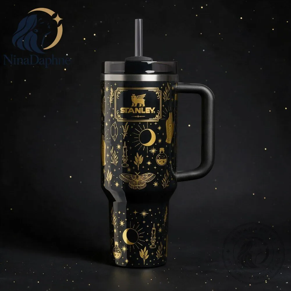 Stanley Halloween Quencher H2.0 FlowState Tumbler 40 OZ Black Magic