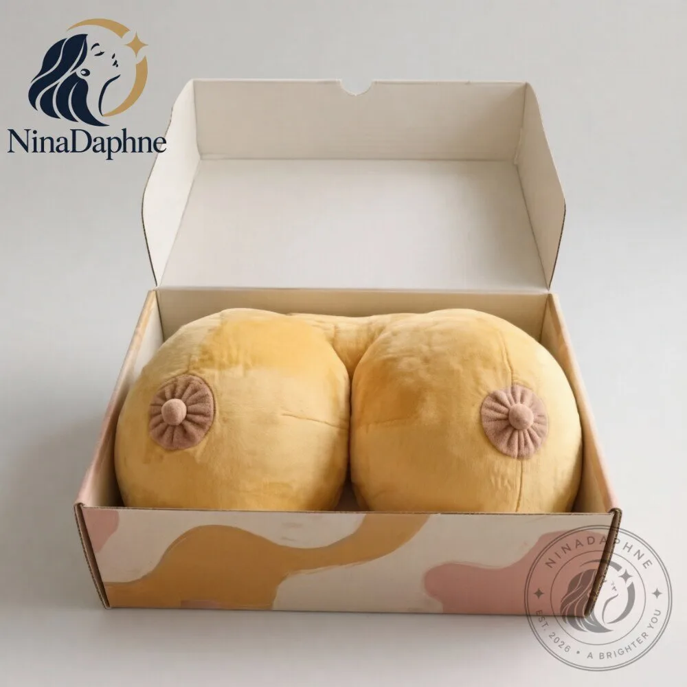 Novelty Plush Boob Pillow Pair Soft Breast Shaped 8 Novelty Plush Boob Pillow Pair Soft Breast Shaped