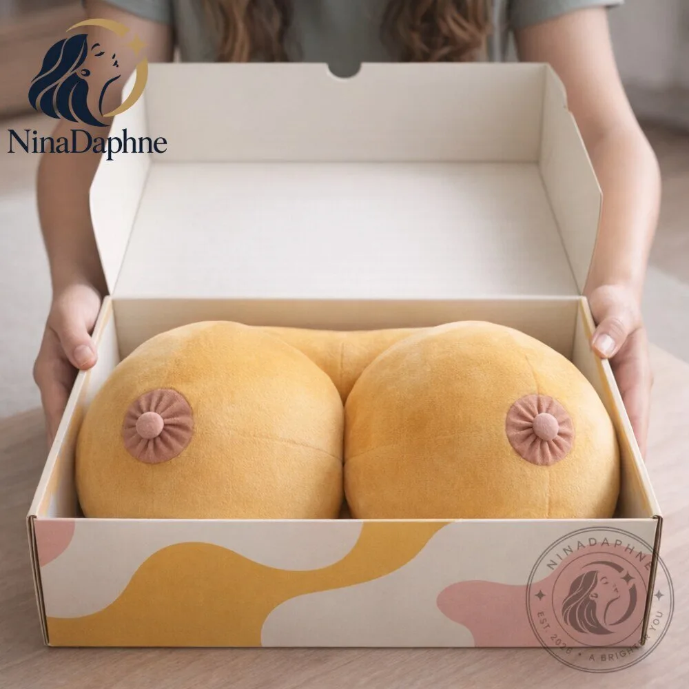 Novelty Plush Boob Pillow Pair Soft Breast Shaped 9 Novelty Plush Boob Pillow Pair Soft Breast Shaped