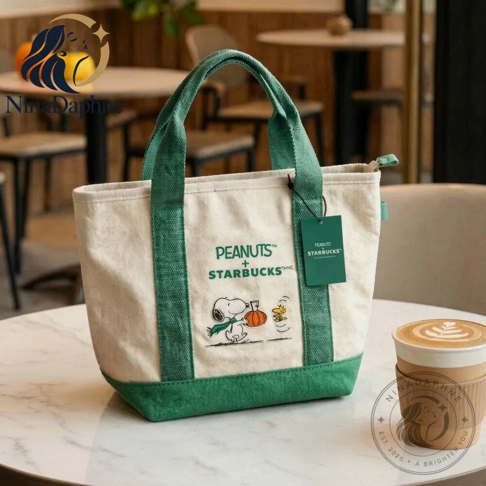 Peanuts x Starbucks Snoopy Canvas Tote Bag 9 Peanuts x Starbucks Snoopy Canvas Tote Bag