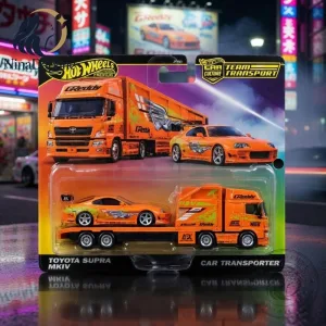 Hot Wheels Premium Toyota Supra MK4 Car Transporter Team Transport Die Cast Set 9 3 1