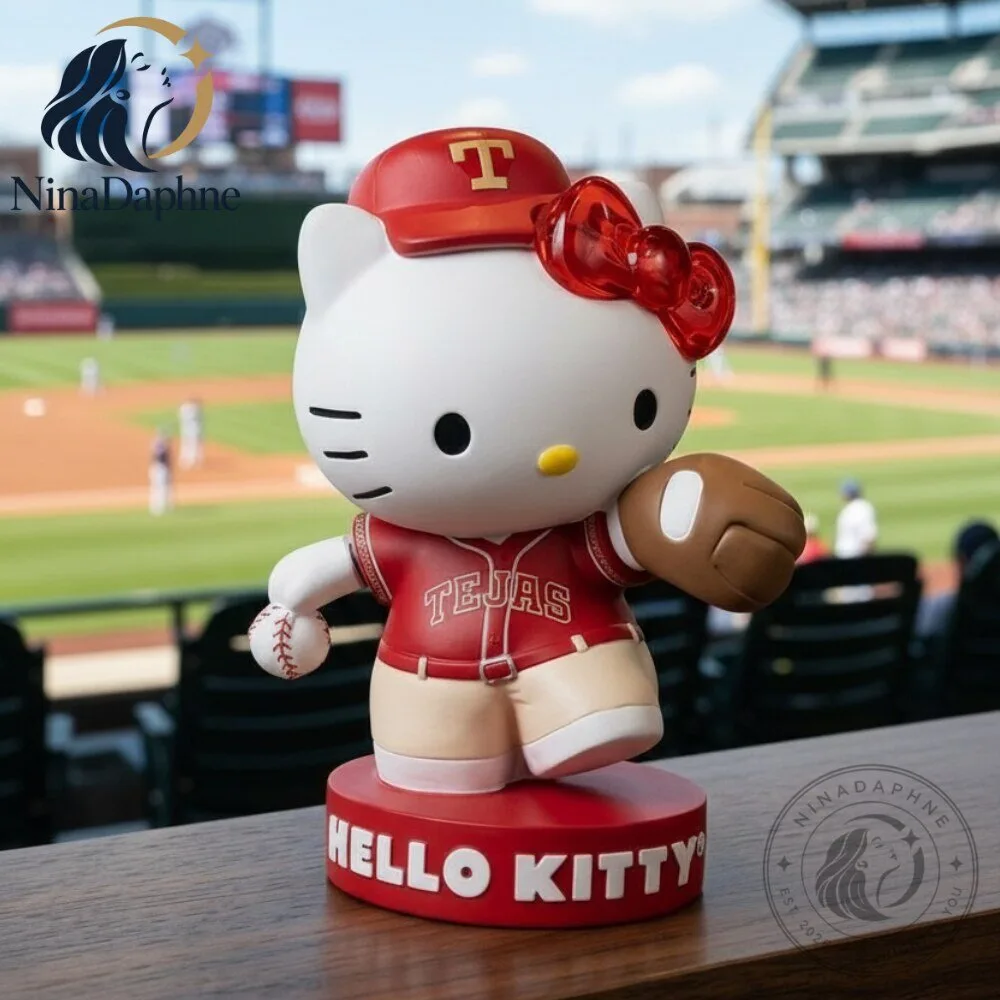 Hello Kitty x Texas Rangers City Connect Bobblehead Figurine PLAY BALL Night at Globe Life Field 9 Hello Kitty x Texas Rangers City Connect Bobblehead Figurine PLAY BALL Night at Globe Life Field