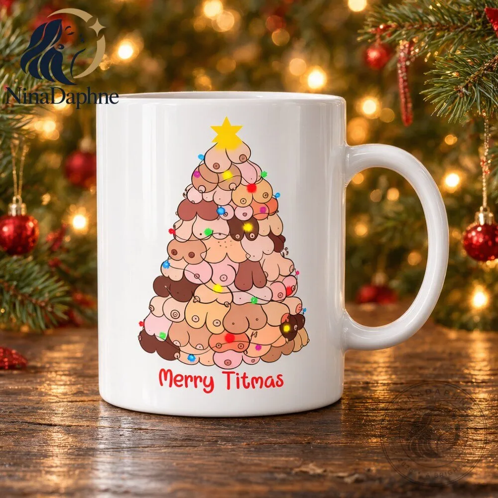 Merry Titmas Funny Christmas Cat Tree Coffee Mug 10 Merry Titmas Funny Christmas Cat Tree Coffee Mug