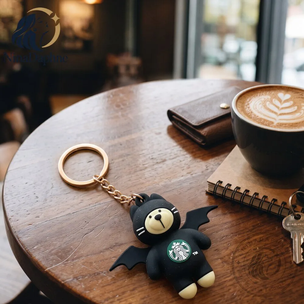 Starbucks Halloween Bearista Bat Keychain