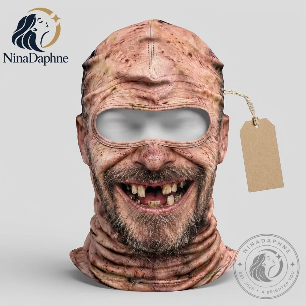 "Get Noticed: Hilarious 3D Old Man Face Balaclava Ski Mask" 11 Funny Old Man Face 3D Realistic Balaclava Ski Mask