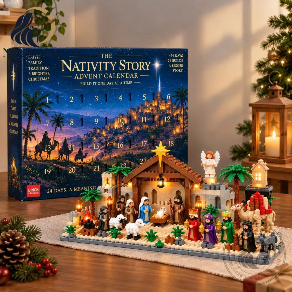 Nativity Story Advent Calendar 24 Day Building Blocks Set Christmas Nativity Scene