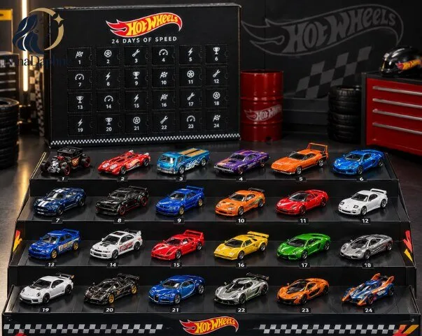 Hot Wheels 24 Days of Racing Advent Calendar 24 Car Collection