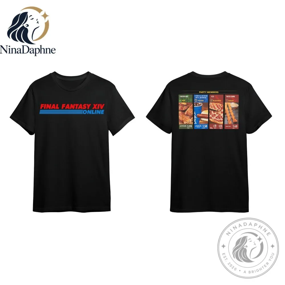 Final Fantasy XIV Online Party Members Graphic Black T Shirt