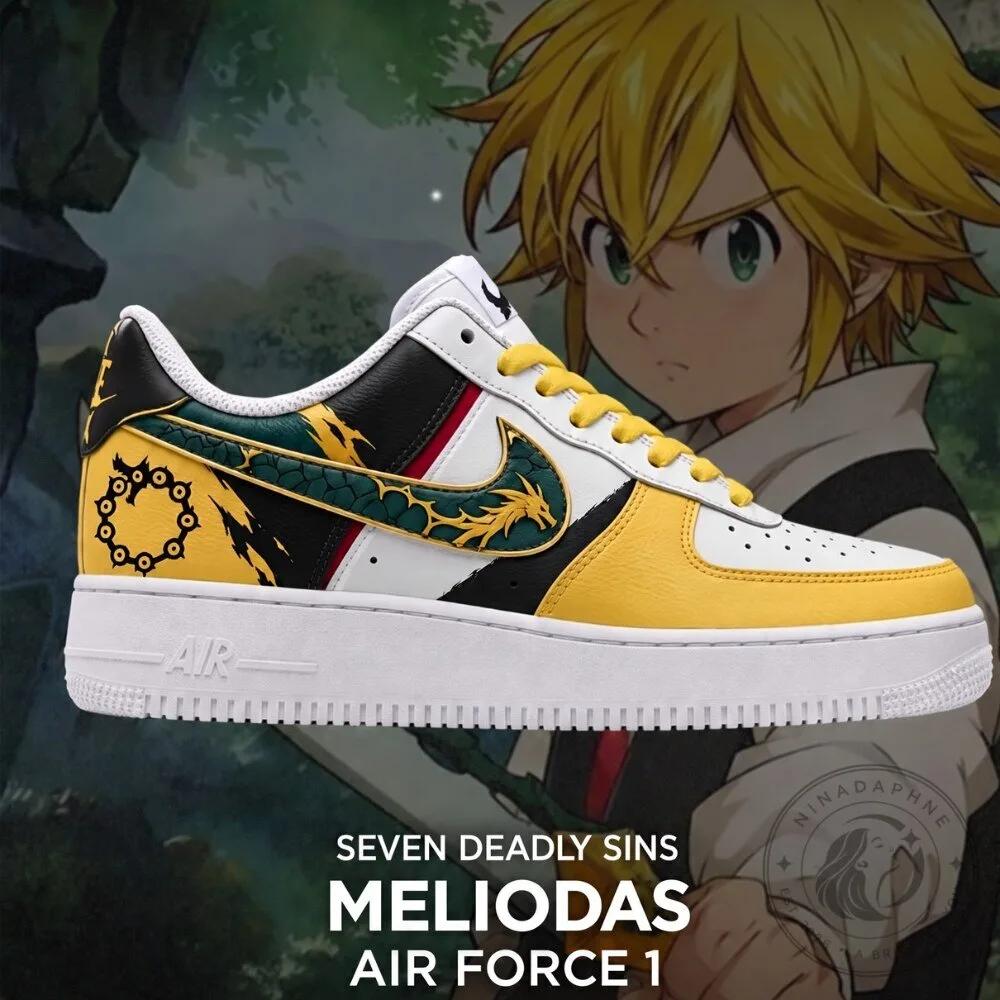 Meliodas Custom Air Force 1 Seven Deadly Sins Inspired Sneakers