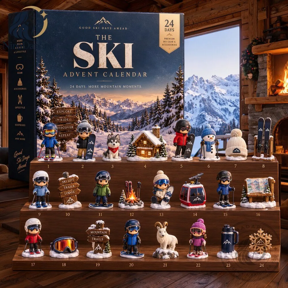 "Unwrap Winter Thrills: 24-Day Ski Advent Calendar Collectible Set" 1 Ski Advent Calendar 24 Day Winter Sports Collectible Set