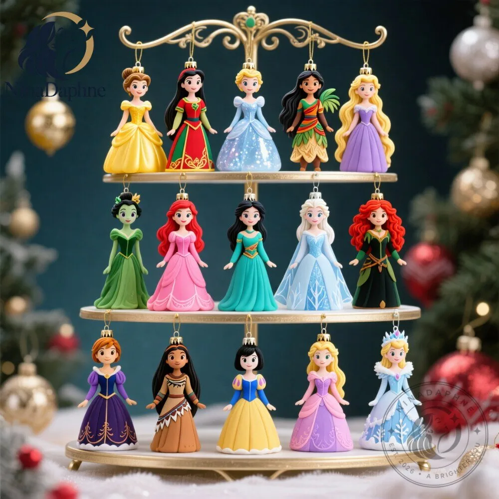 Princess Christmas Tree Ornaments Set