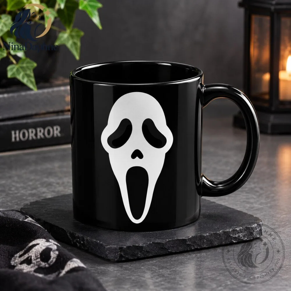 Scream Ghost Face Black Coffee Mug Horror Novelty Cup 9 Scream Ghost Face Black Coffee Mug Horror Novelty Cup