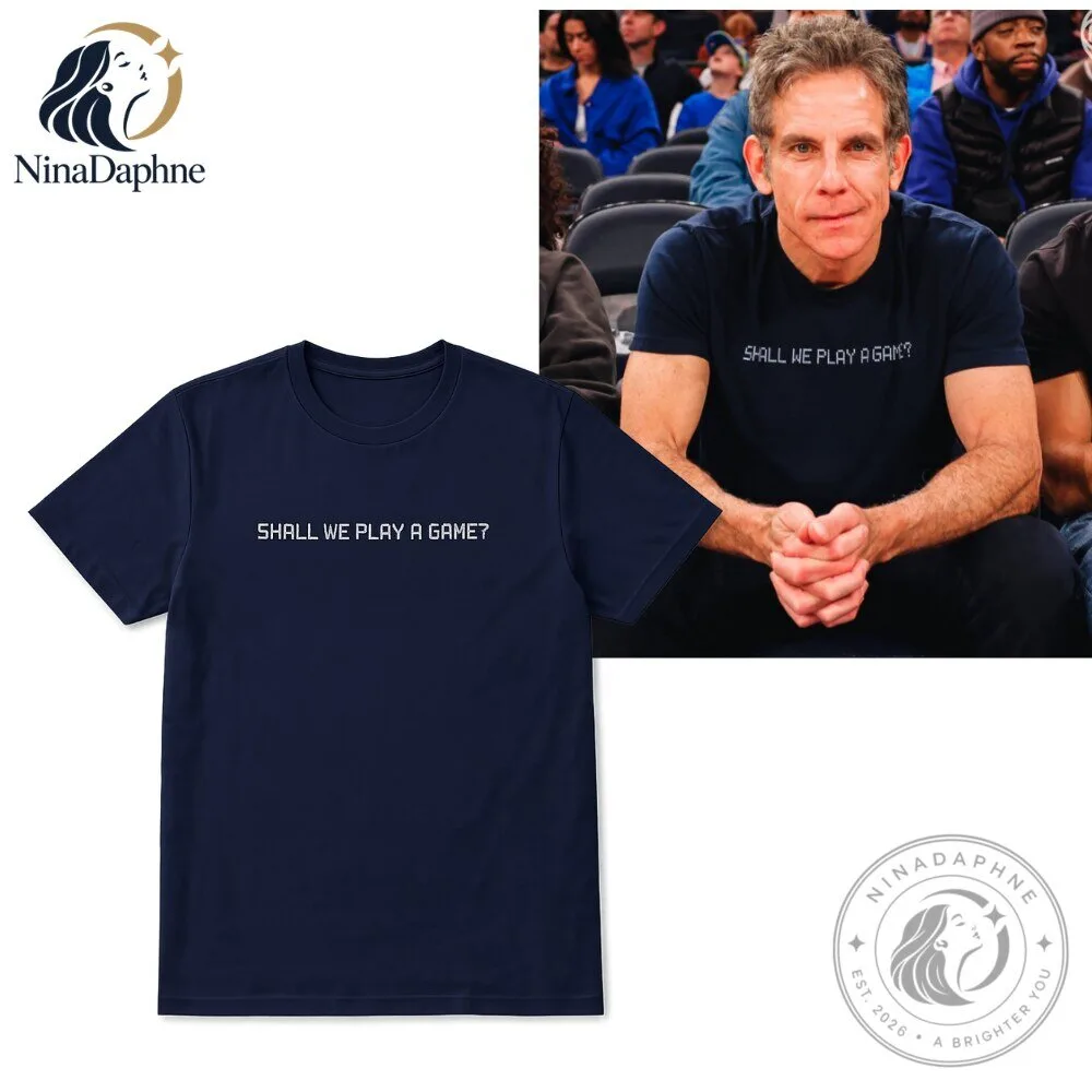 Ben Stiller New York Knicks Fan Shirt Shall We Play a Game Navy Blue Graphic T Shirt 3 Ben Stiller New York Knicks Fan Shirt Shall We Play a Game Navy Blue Graphic T Shirt