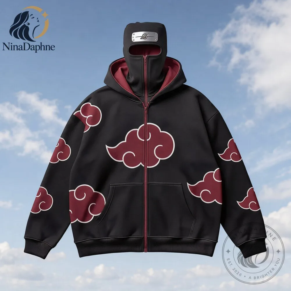 Naruto Akatsuki Cloud Zip Up Hoodie with Mask 9 Naruto Akatsuki Cloud Zip Up Hoodie with Mask